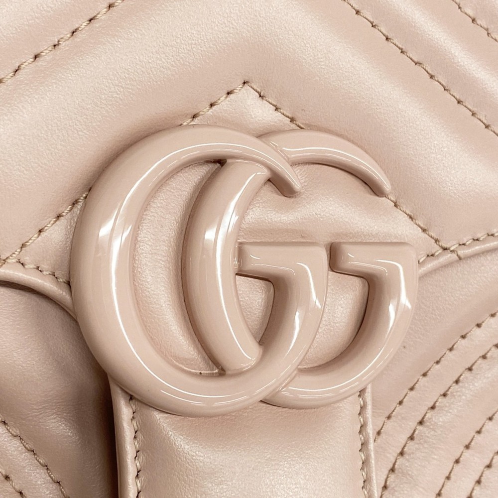 GUCCI Shoulder Bag GG Marmont 702563 Leather Pink - Picture 6 of 9